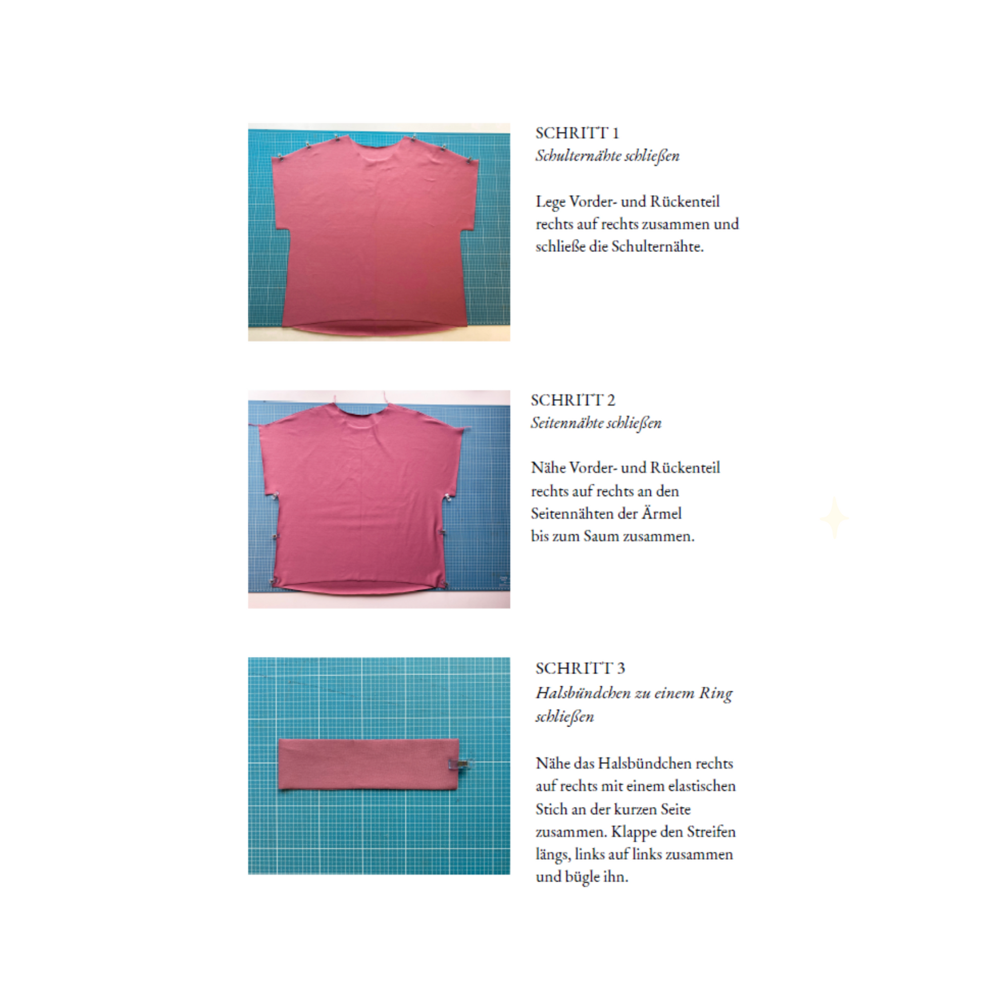 Damen T-Shirt "AYA" 36-46 - PDF Schnittmuster inkl. Nähanleitung