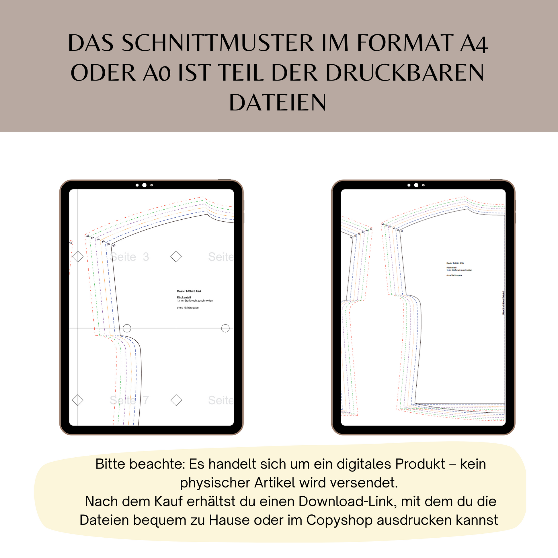 Damen T-Shirt "AYA" 36-46 - PDF Schnittmuster inkl. Nähanleitung