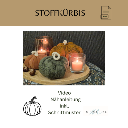 Kürbis aus Stoff - Schnittmuster inkl. Video-Nähanleitung