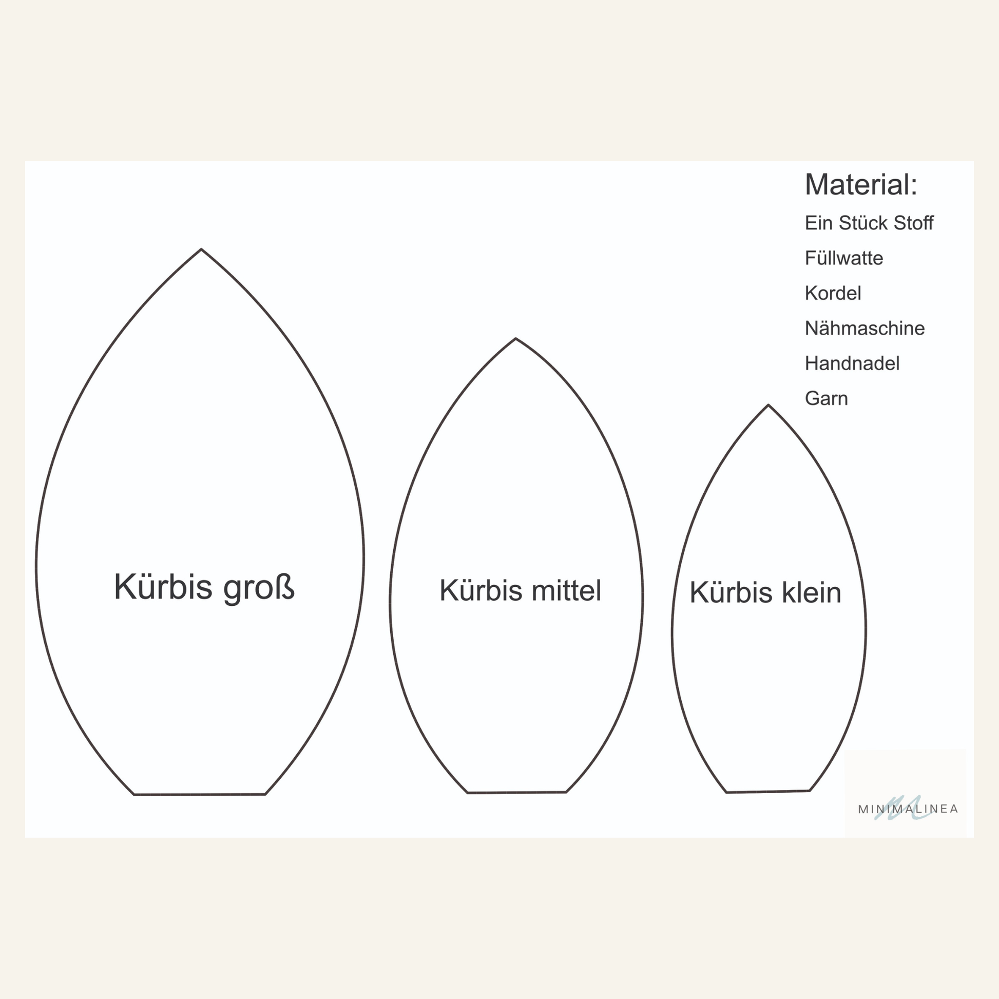 Kürbis aus Stoff - Schnittmuster inkl. Video-Nähanleitung