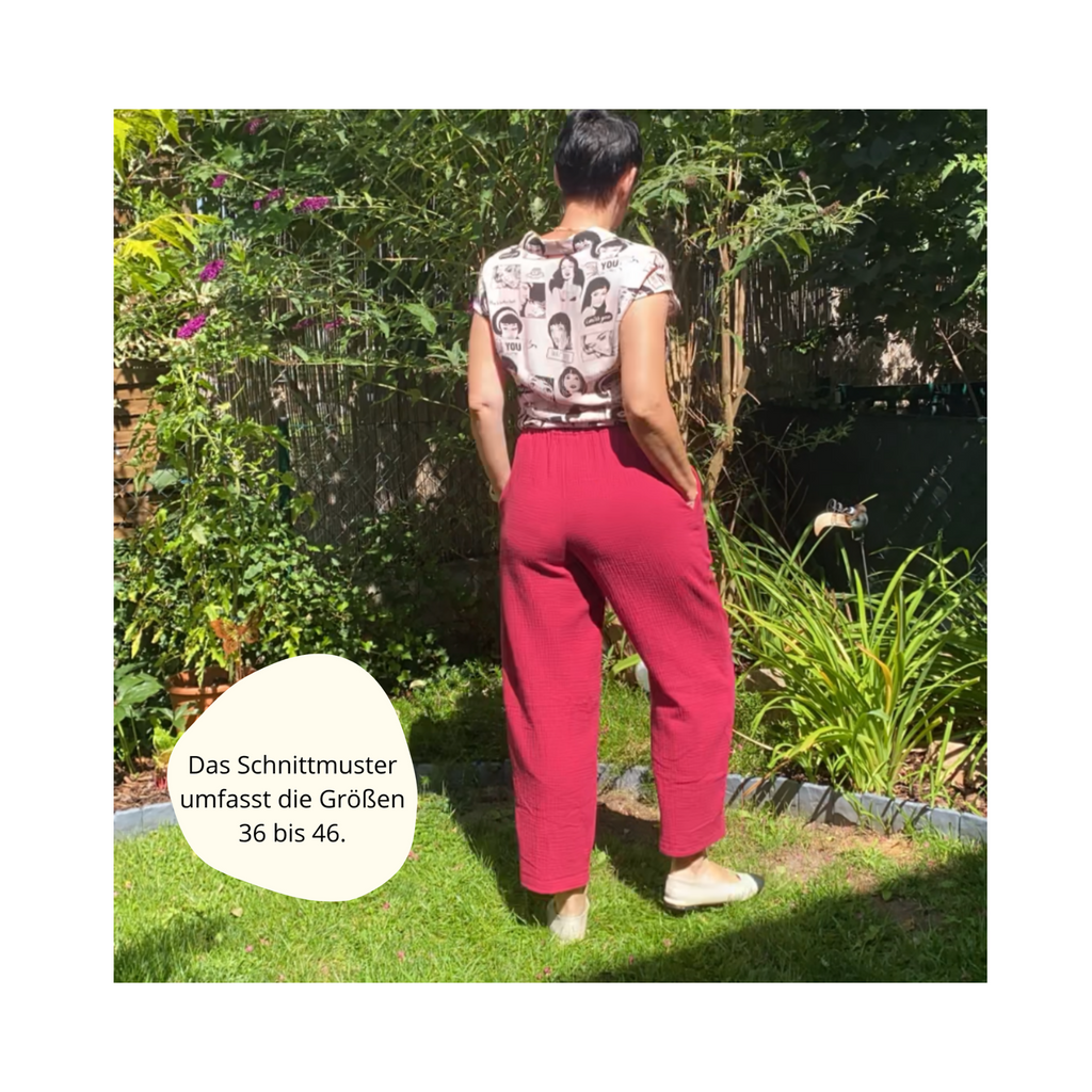 Damenhose "ELLA" 36-46 - PDF Schnittmuster inkl. Nähanleitung