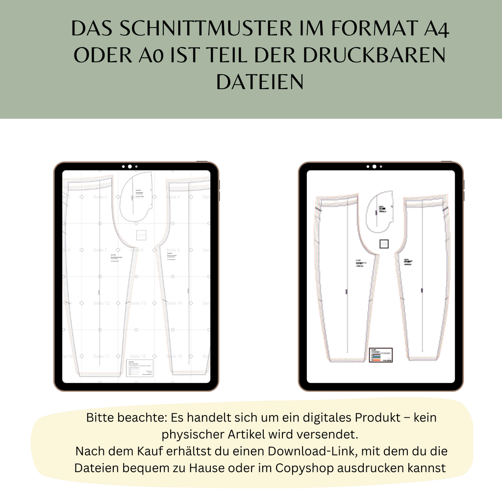 Damenhose "ELLA" 36-46 - PDF Schnittmuster inkl. Nähanleitung