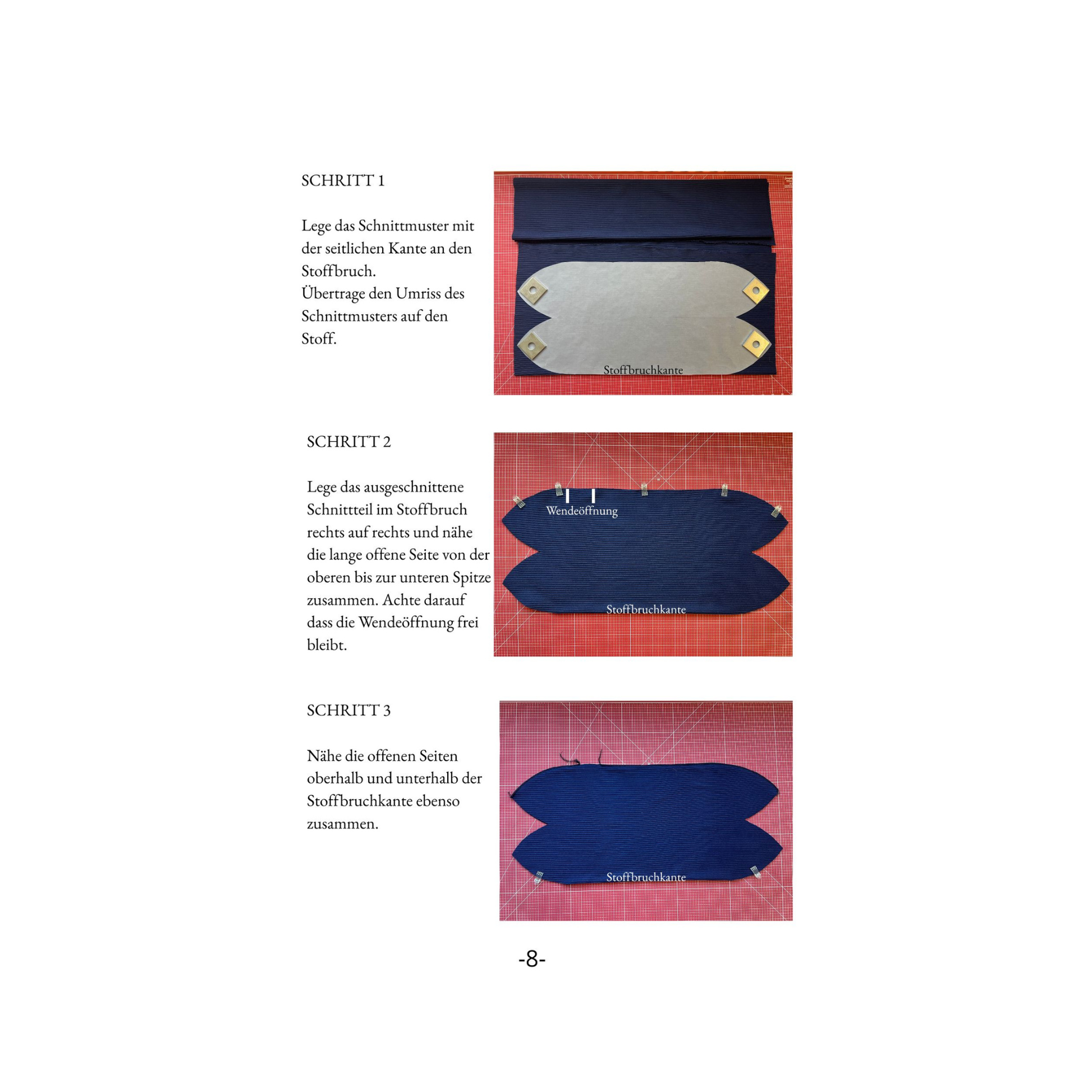 Hipster-Beanie "Malte" 46-62cm Kopfumfang-PDF Schnittmuster inkl. Nähanleitung